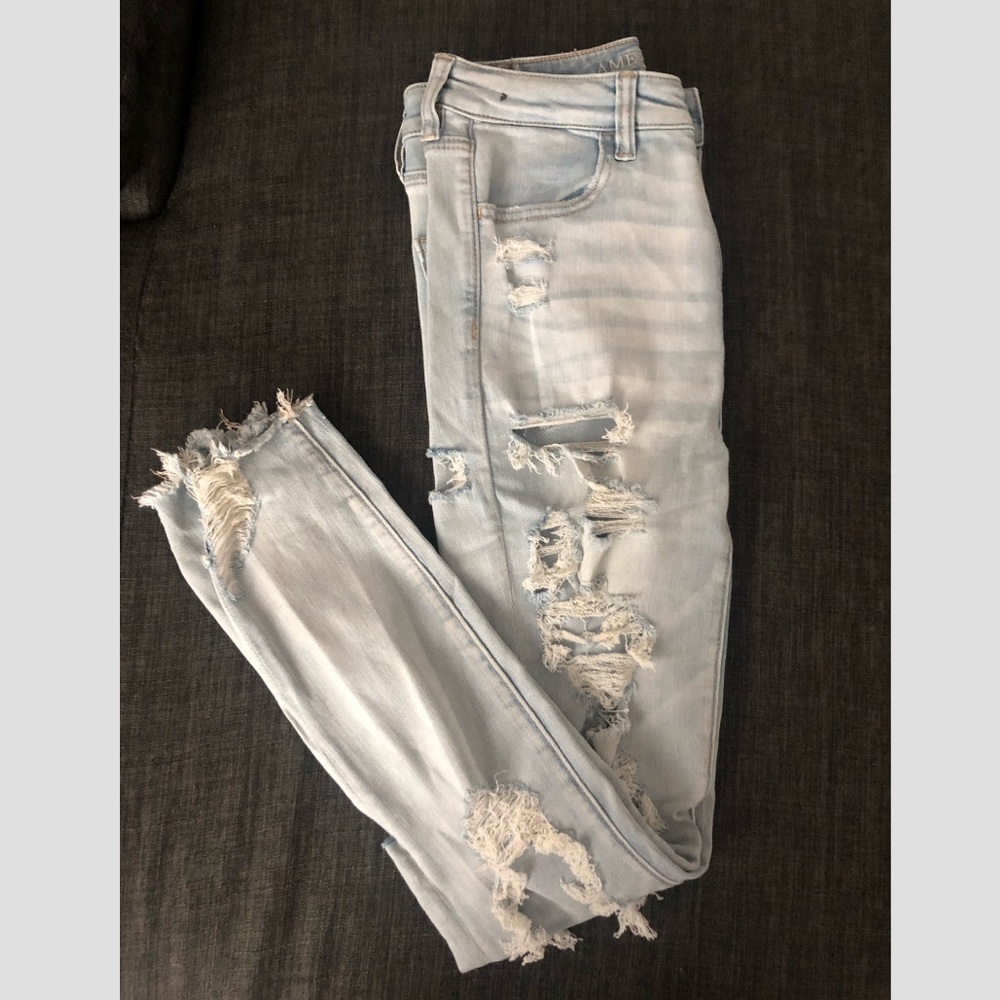 Super High Rise distressed jeggings